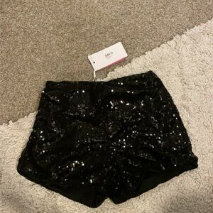 Beginning Boutique Black High Waist Sequin Shorts